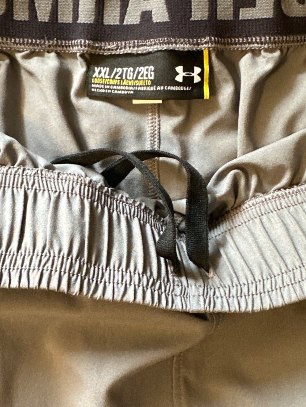 Under Armour Mens Loose Fit XXL Gray Training Shorts With Elastic Waistband & Dr - Picture 5 of 5